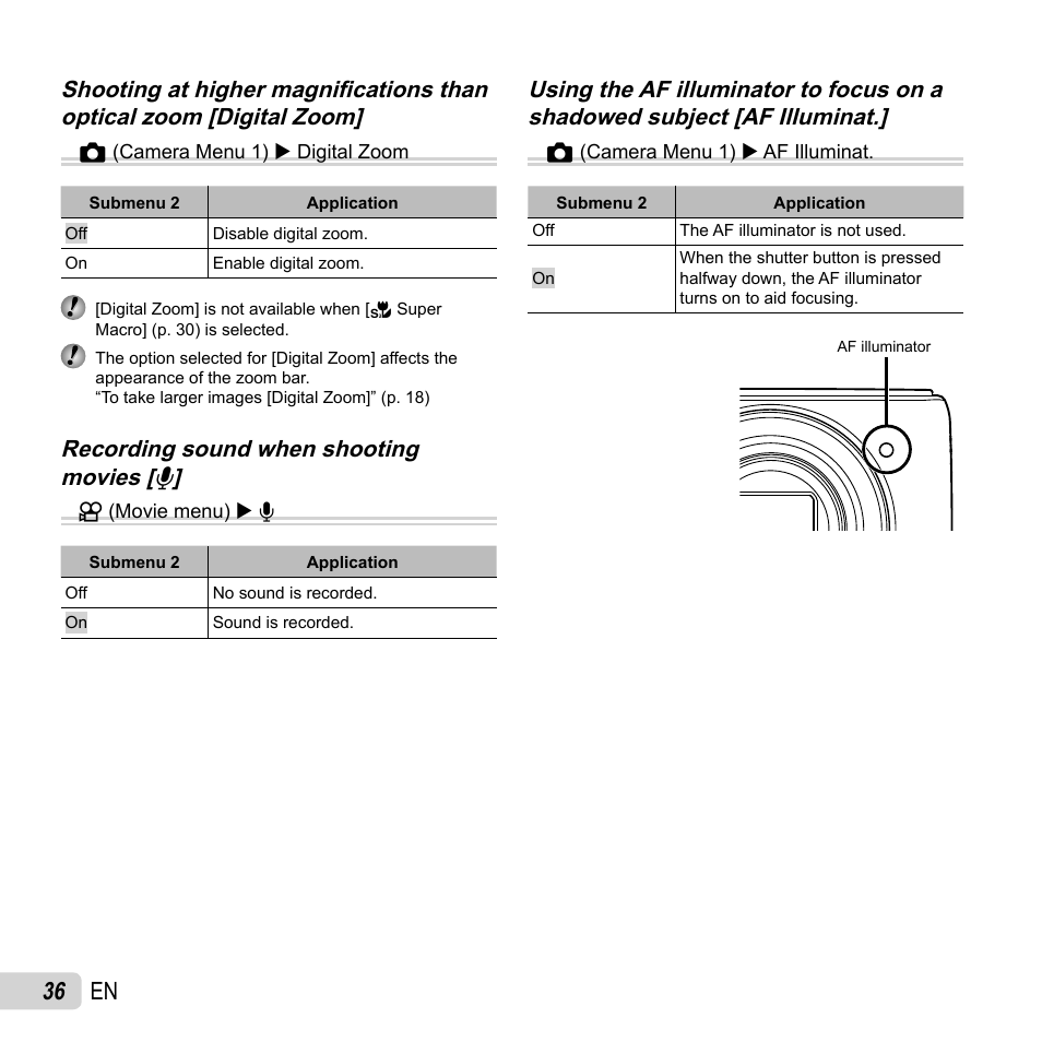 36 en | Olympus VR-350 User Manual | Page 36 / 77