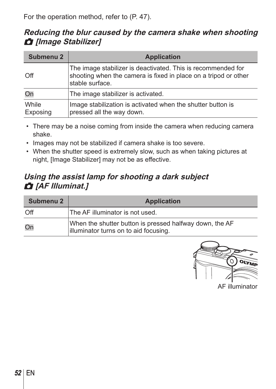 Olympus SH-1 User Manual | Page 52 / 113
