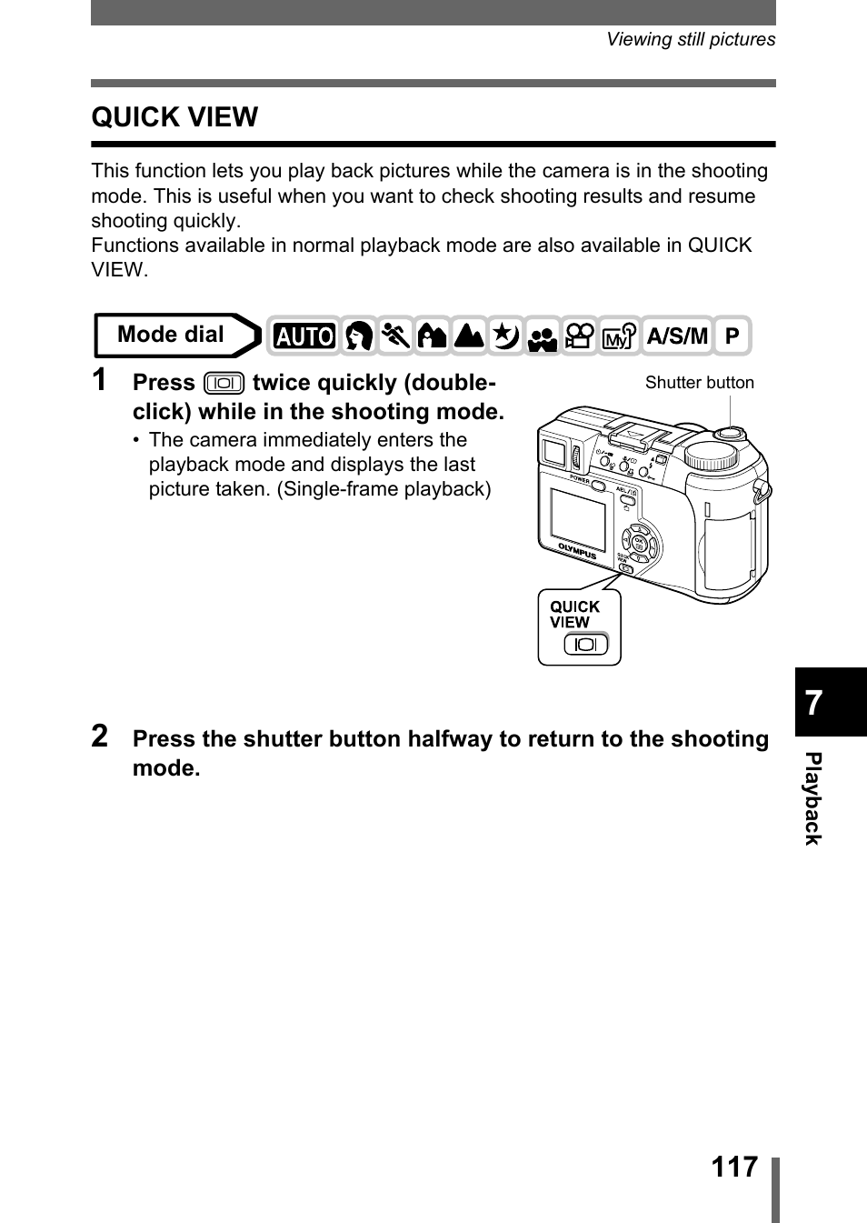 Quick view | Olympus C-755 Ultra Zoom User Manual | Page 118 / 260