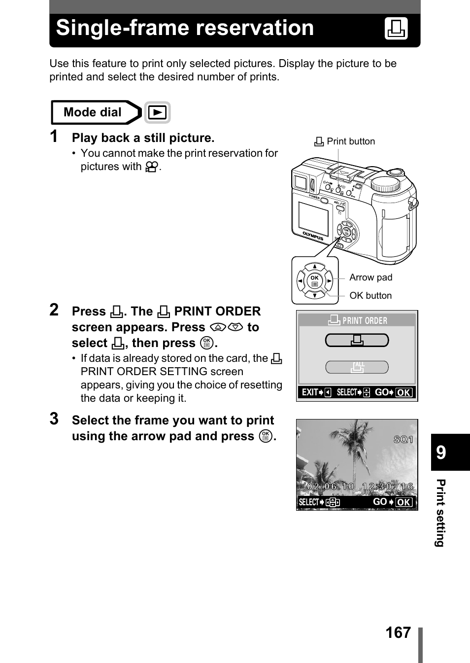 Single-frame reservation | Olympus C-755 Ultra Zoom User Manual | Page 168 / 260