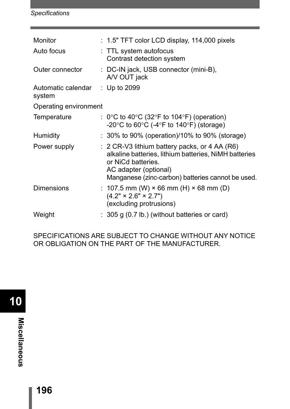 Olympus C-755 Ultra Zoom User Manual | Page 197 / 260