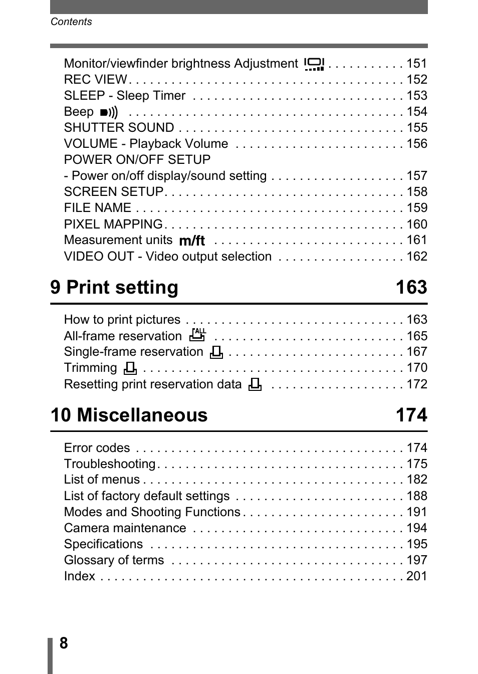9 print setting 163 | Olympus C-755 Ultra Zoom User Manual | Page 9 / 260