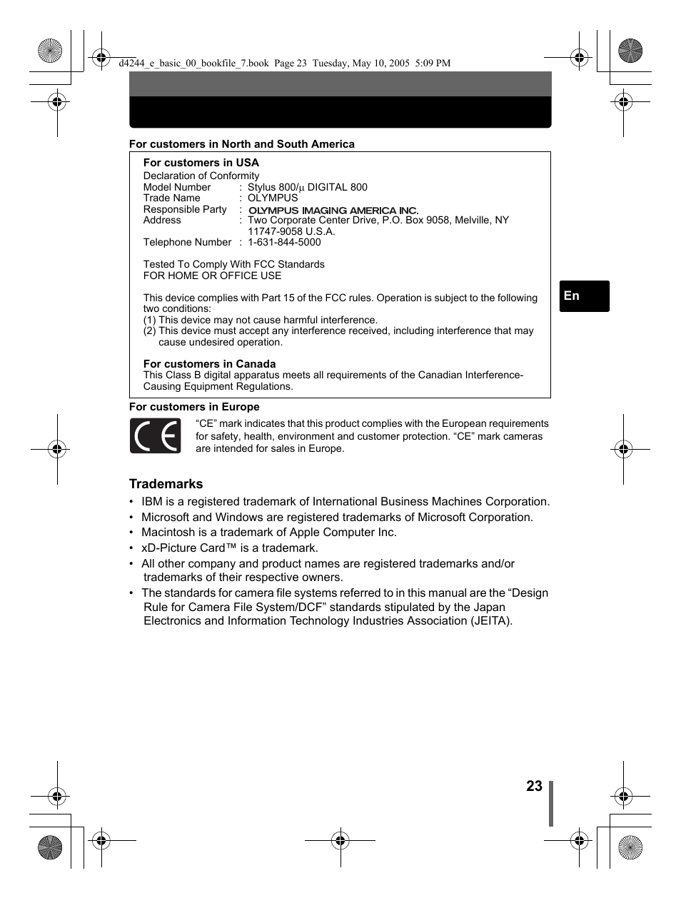 Olympus Stylus 800 Digital User Manual | Page 23 / 68