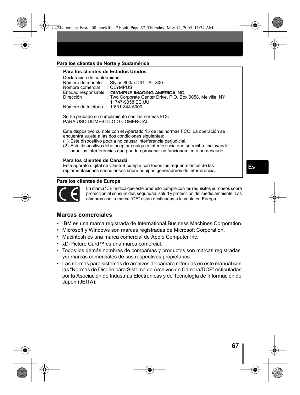 Olympus Stylus 800 Digital User Manual | Page 67 / 68