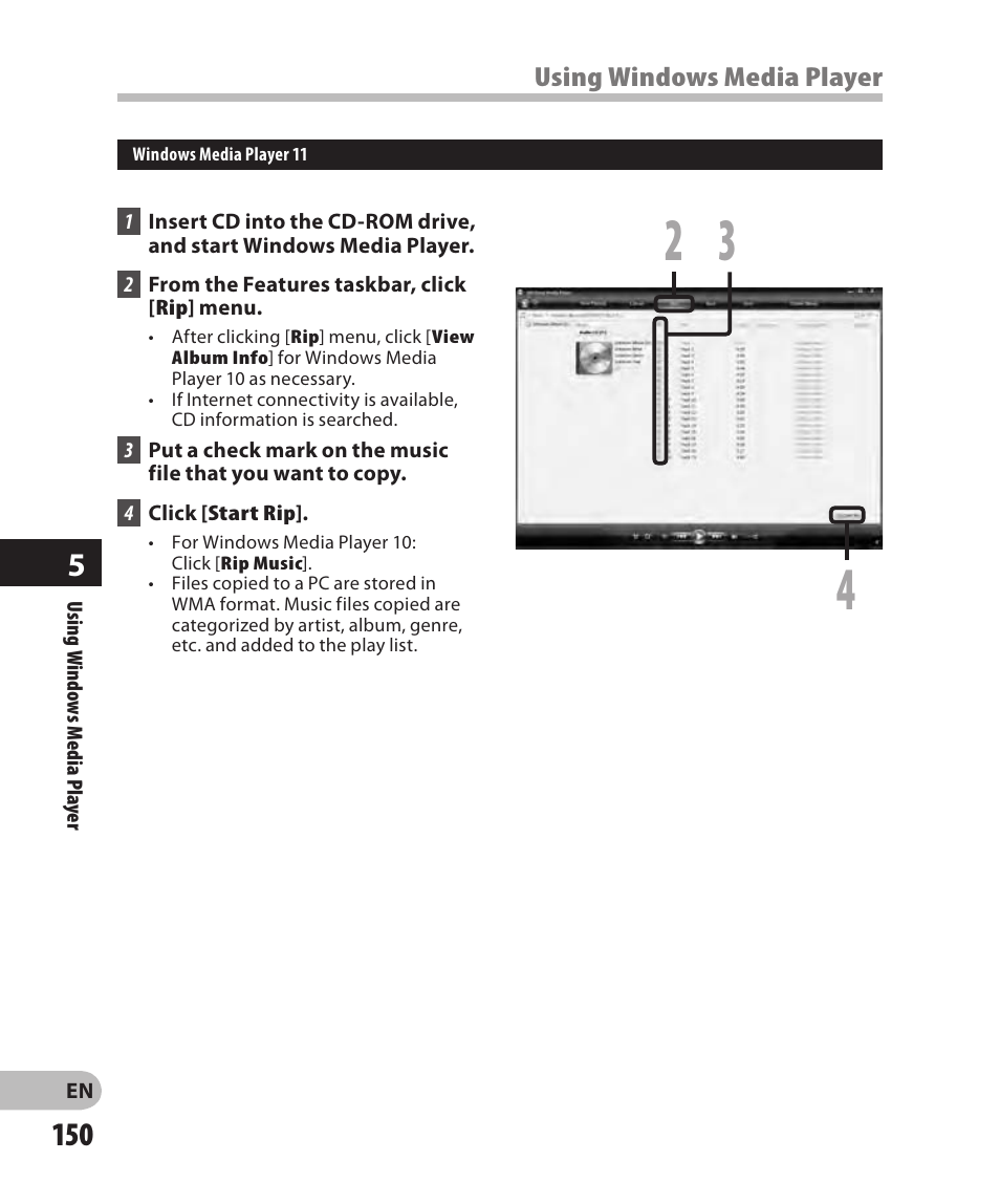 Copying music from cd | Olympus DM-2 User Manual | Page 150 / 185