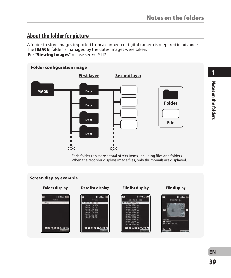 About the folder for picture | Olympus DM-2 User Manual | Page 39 / 185