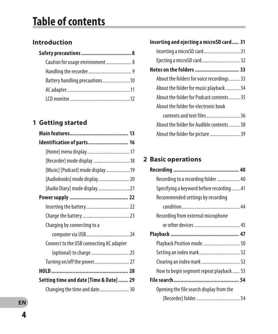 Olympus DM-2 User Manual | Page 4 / 185