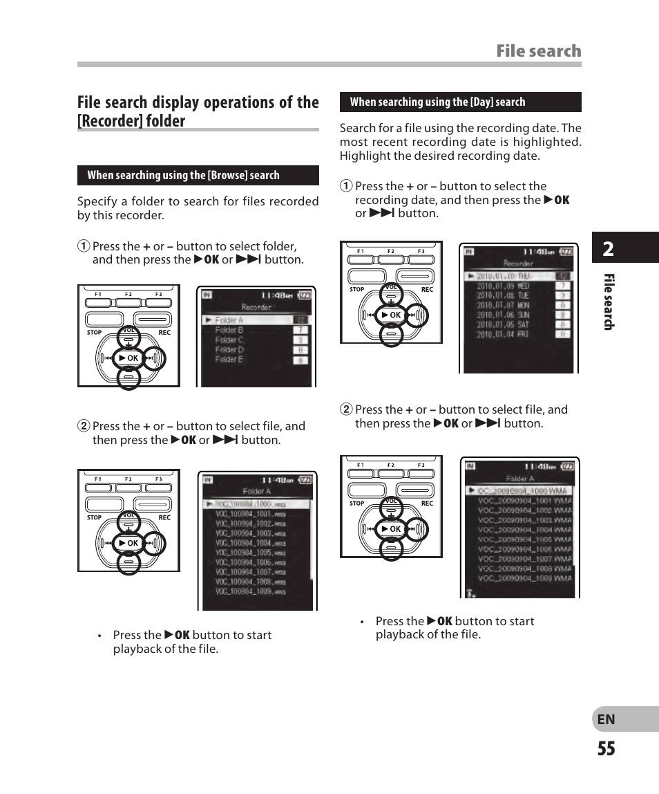 Olympus DM-2 User Manual | Page 55 / 185