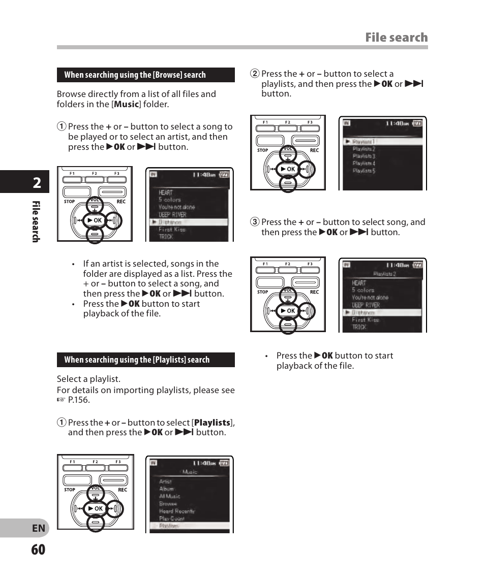 File search | Olympus DM-2 User Manual | Page 60 / 185