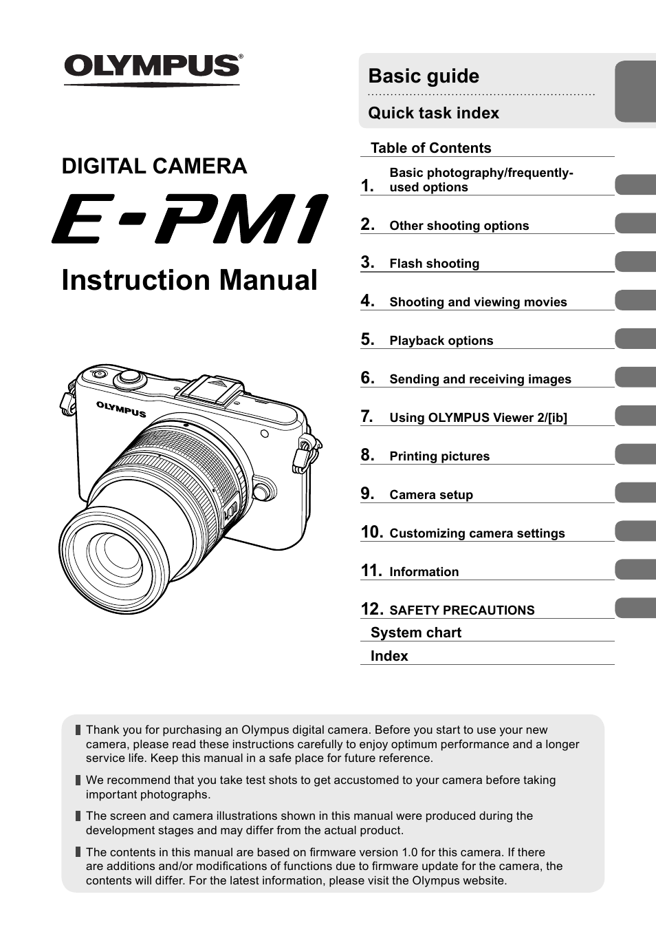 Olympus E-PM1 User Manual | 129 pages