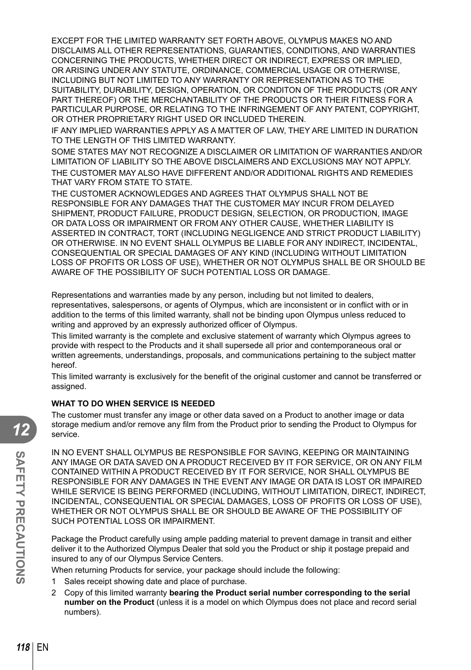 Olympus E-PM1 User Manual | Page 118 / 129