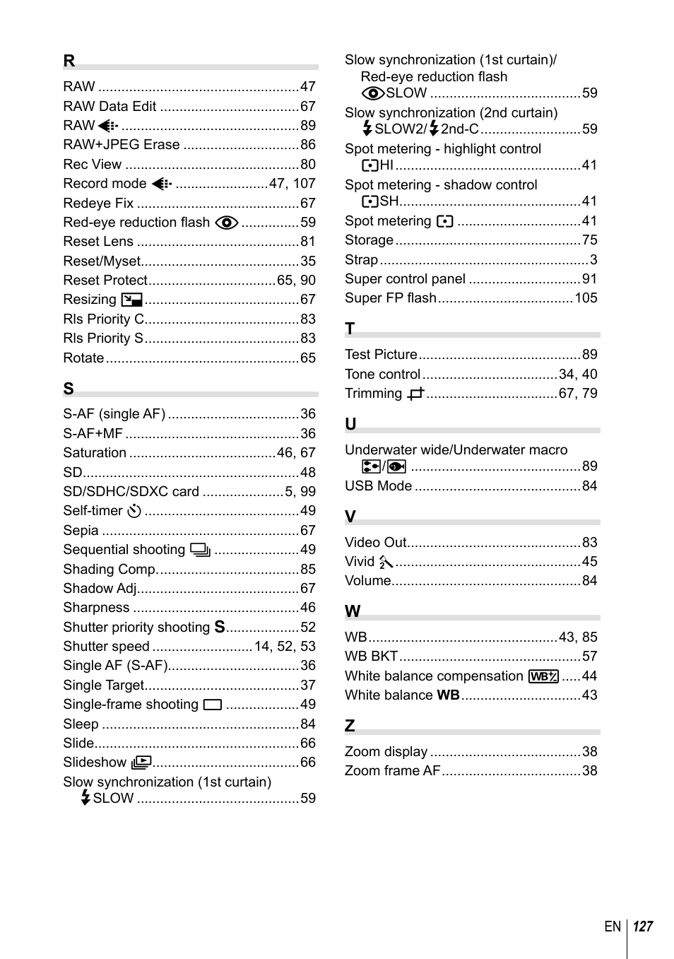 Olympus E-PM1 User Manual | Page 127 / 129