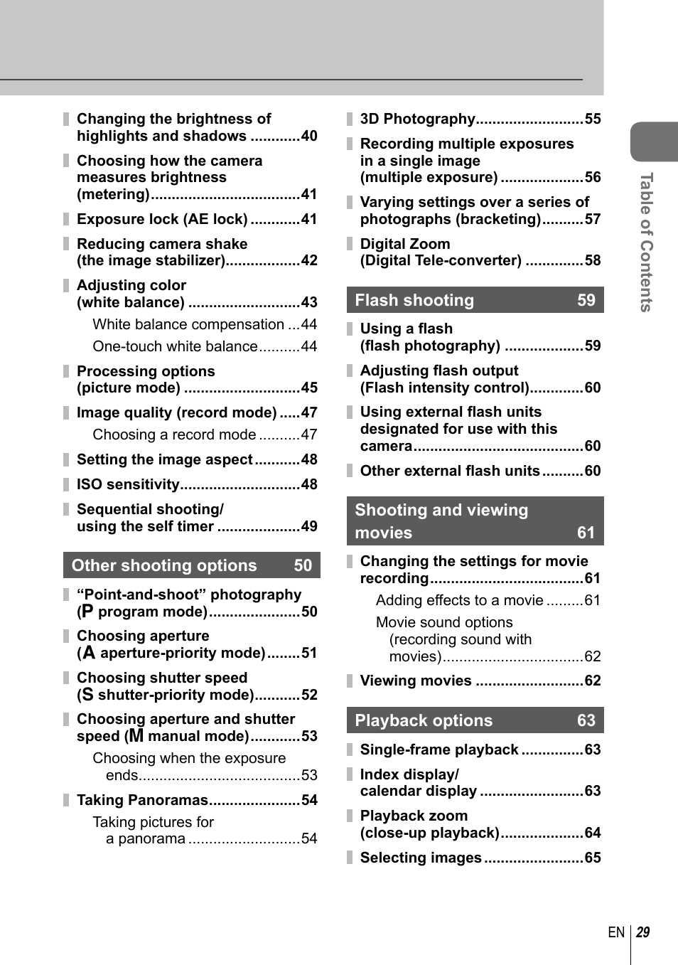 Olympus E-PM1 User Manual | Page 29 / 129