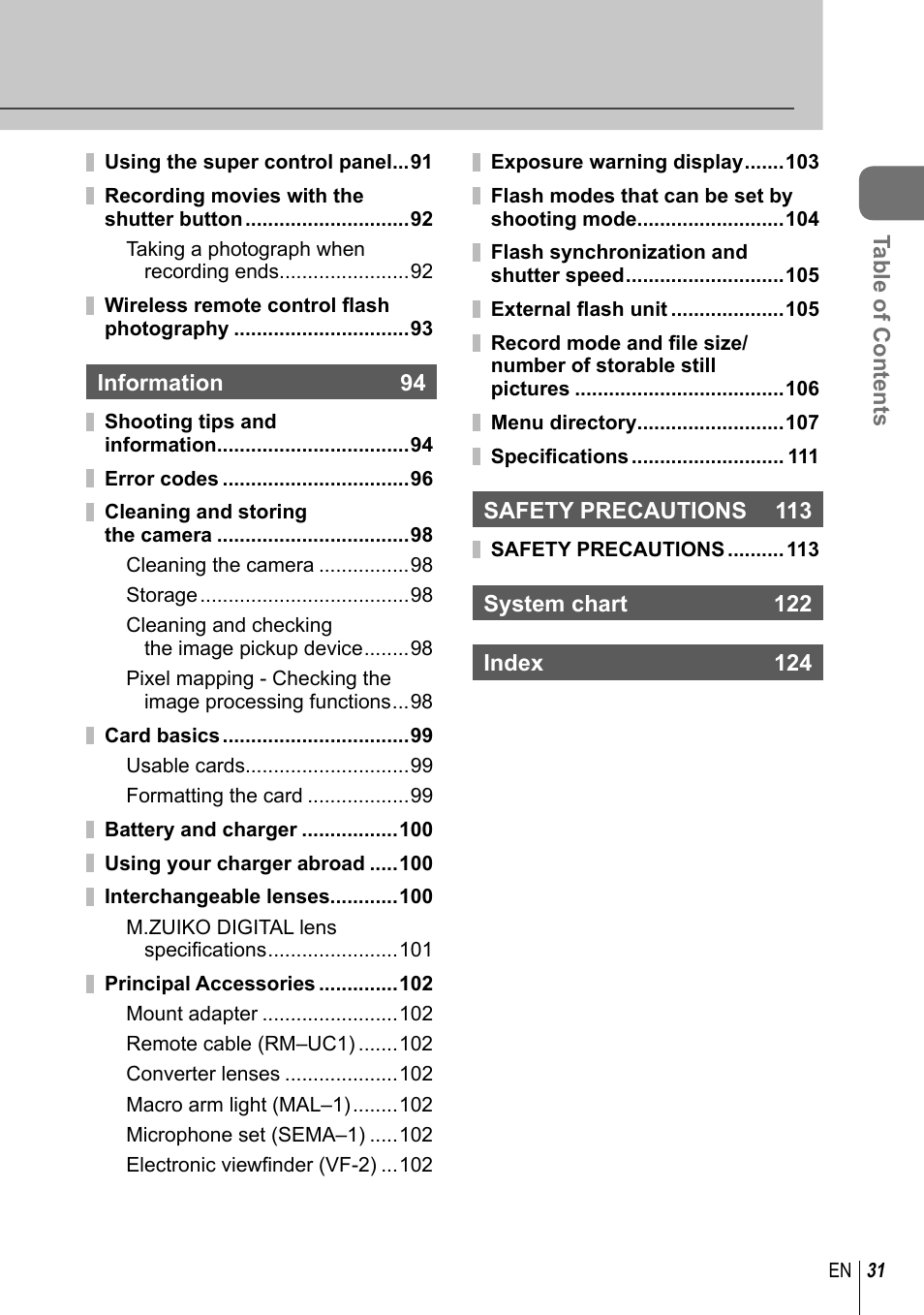 Olympus E-PM1 User Manual | Page 31 / 129