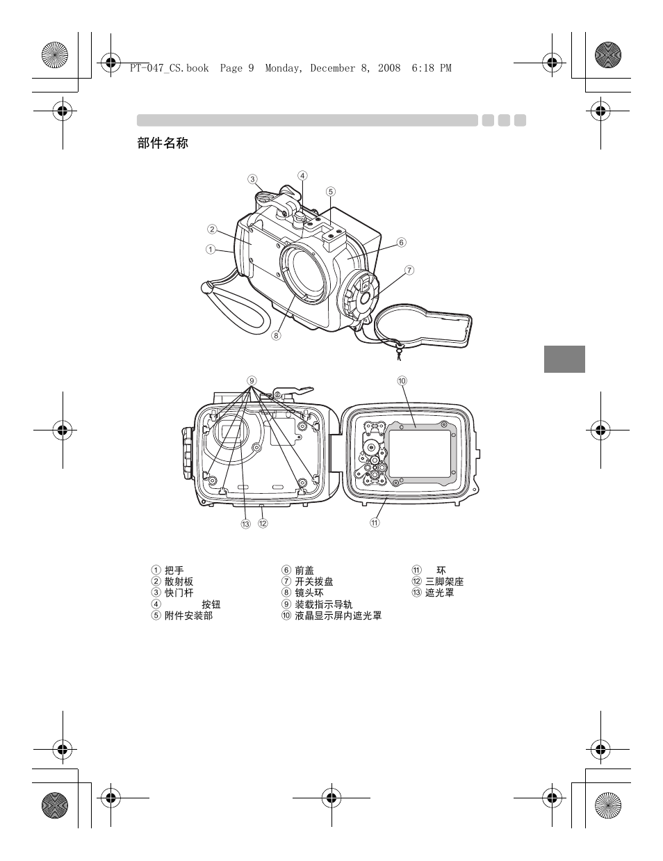 Cs 9, 部件名称 | Olympus PT-047 User Manual | Page 159 / 212