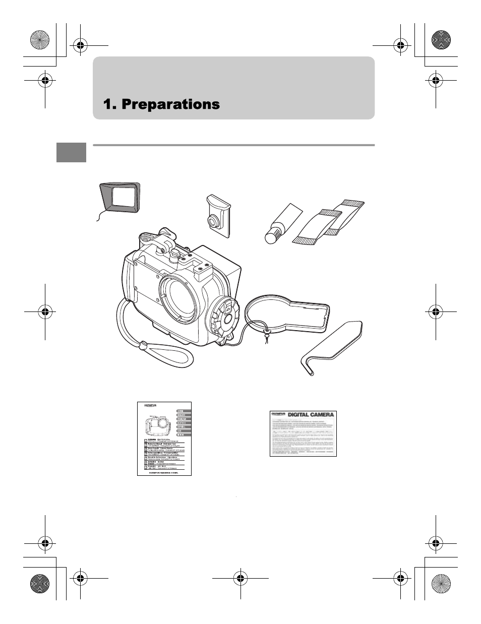 Preparations, Check the contents of the package | Olympus PT-047 User Manual | Page 38 / 212