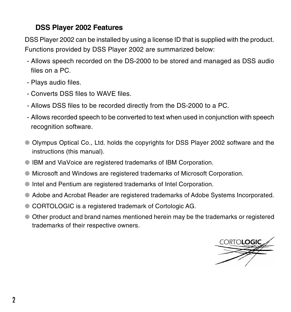 Olympus DM-10 User Manual | Page 2 / 72