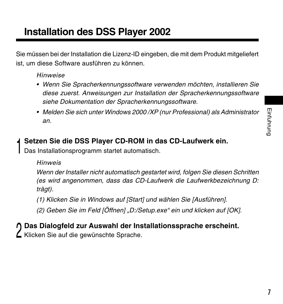 Installation des dss player 2002 | Olympus DM-10 User Manual | Page 35 / 72