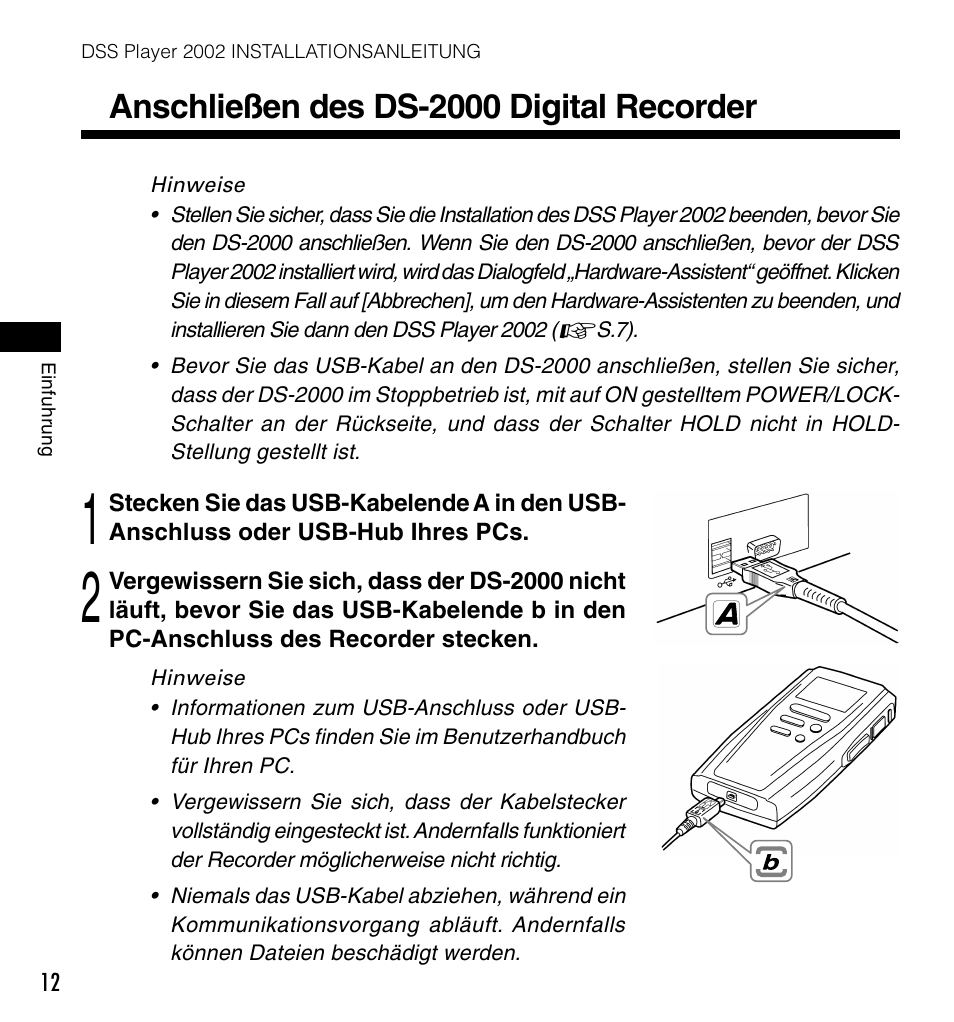 Anschließen des ds-2000 digital recorder | Olympus DM-10 User Manual | Page 40 / 72