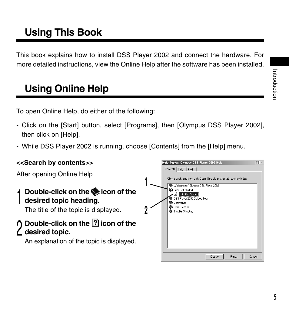 Using this book, Using online help | Olympus DM-10 User Manual | Page 5 / 72