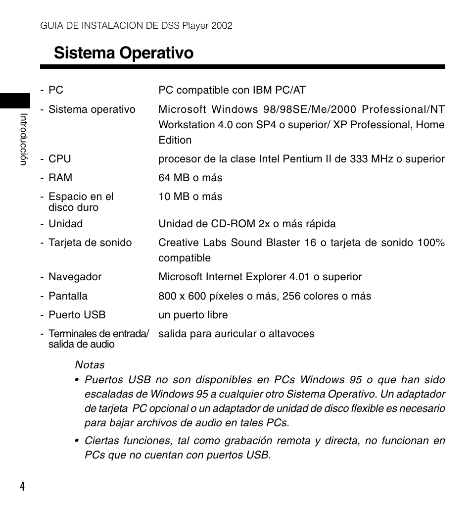 Sistema operativo | Olympus DM-10 User Manual | Page 60 / 72