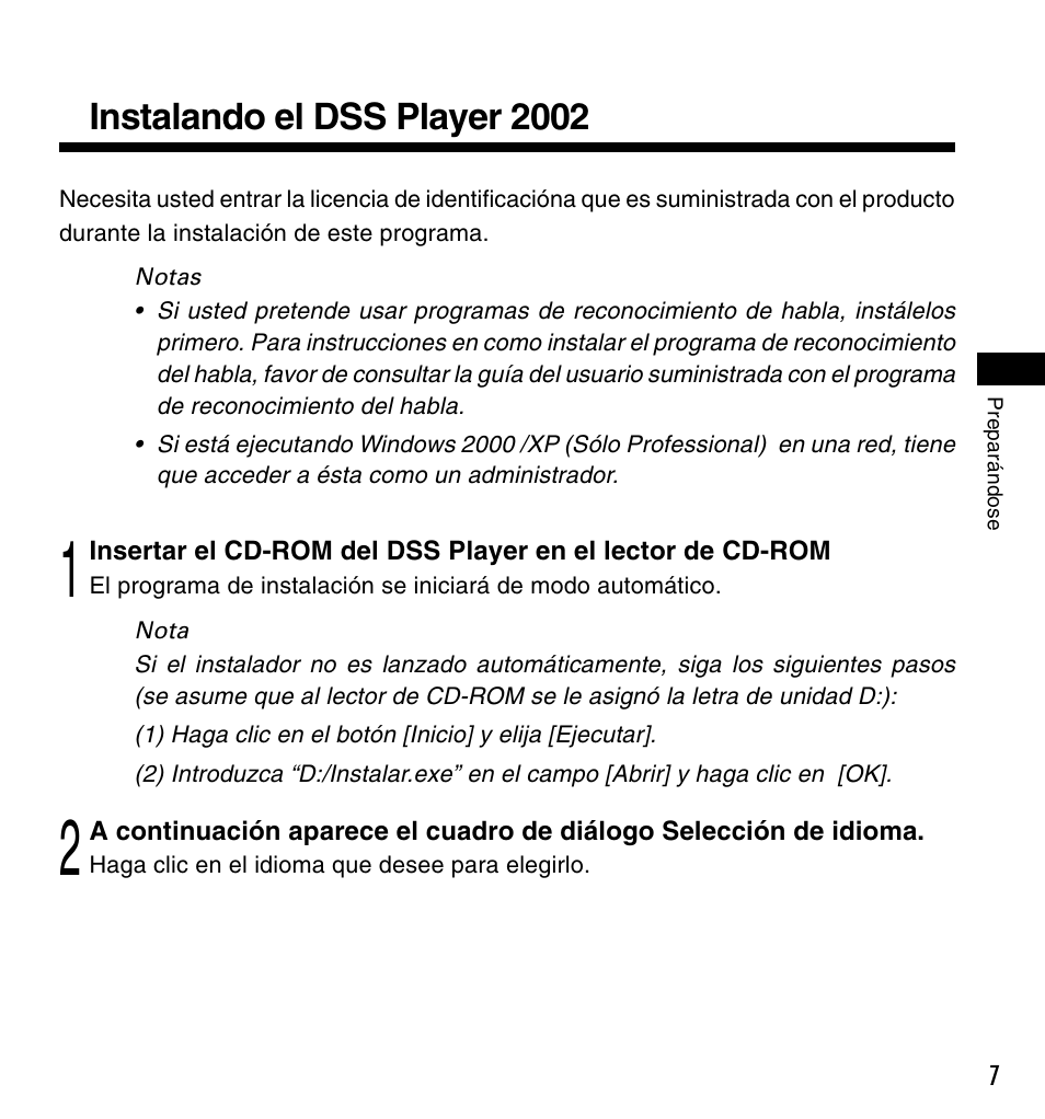 Instalando el dss player 2002 | Olympus DM-10 User Manual | Page 63 / 72