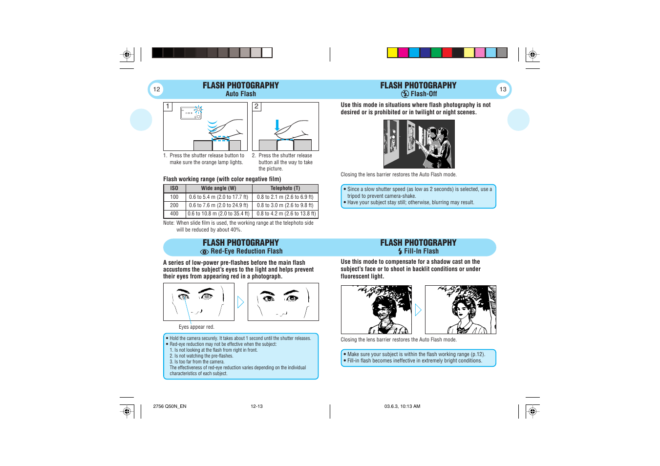 Flash photography | Olympus Stylus 150 User Manual | Page 7 / 13