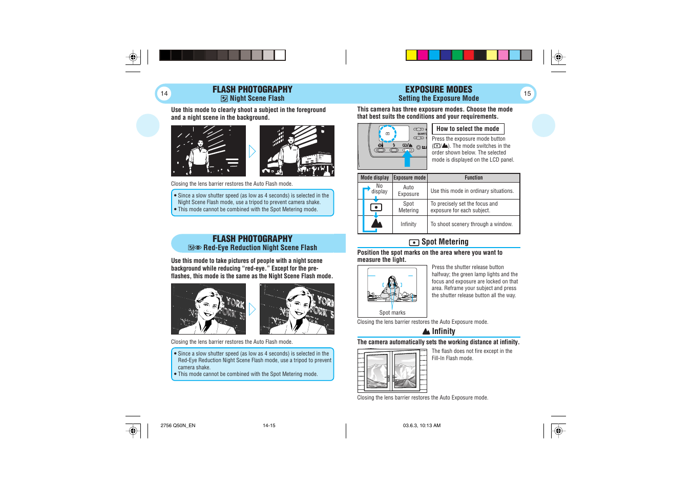 Flash photography, Exposure modes | Olympus Stylus 150 User Manual | Page 8 / 13