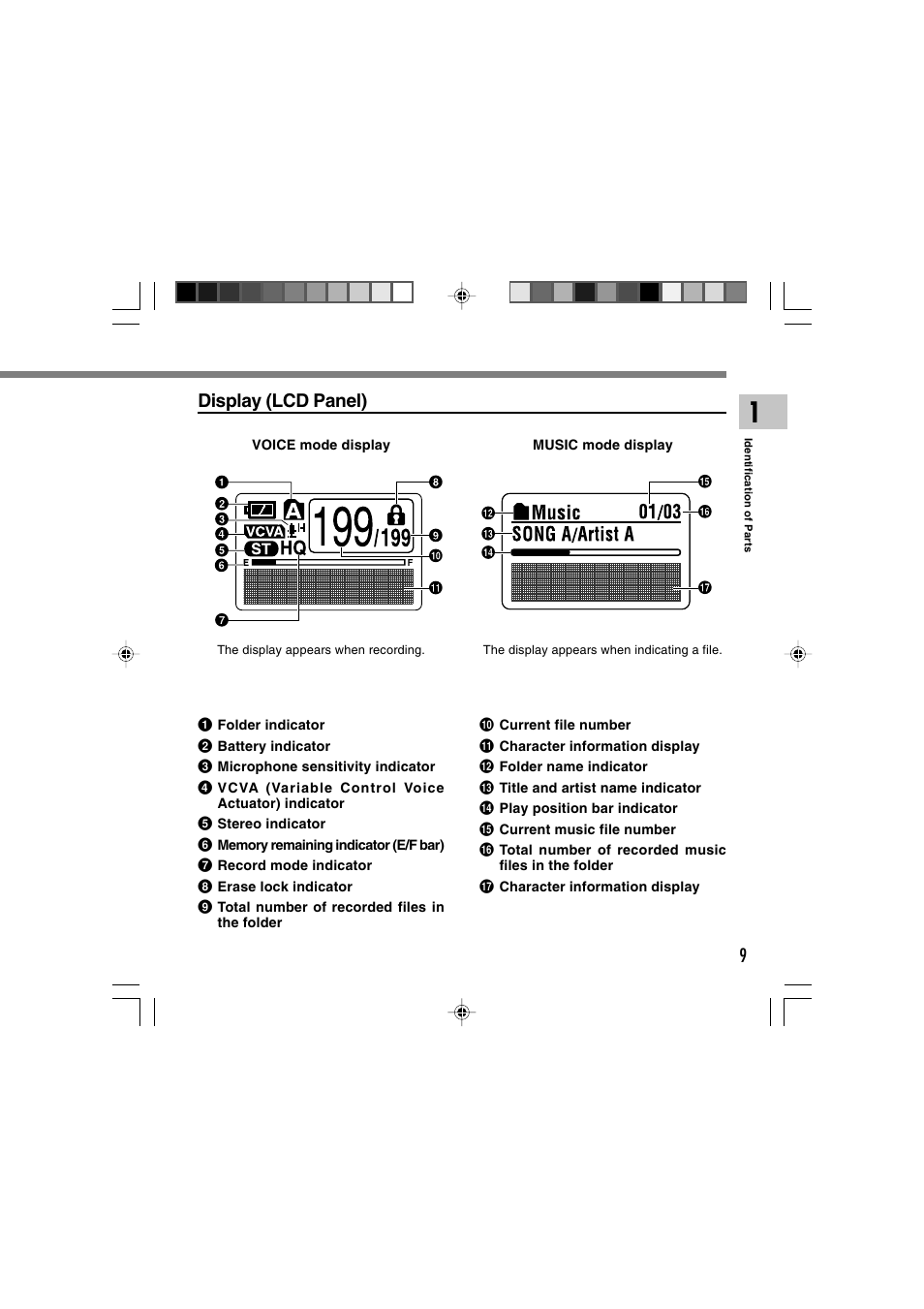 Display (lcd panel) | Olympus WS-320M User Manual | Page 9 / 87