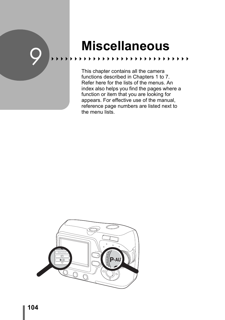 9 miscellaneous, Miscellaneous, P. 104 | Olympus FE-110 User Manual | Page 104 / 110