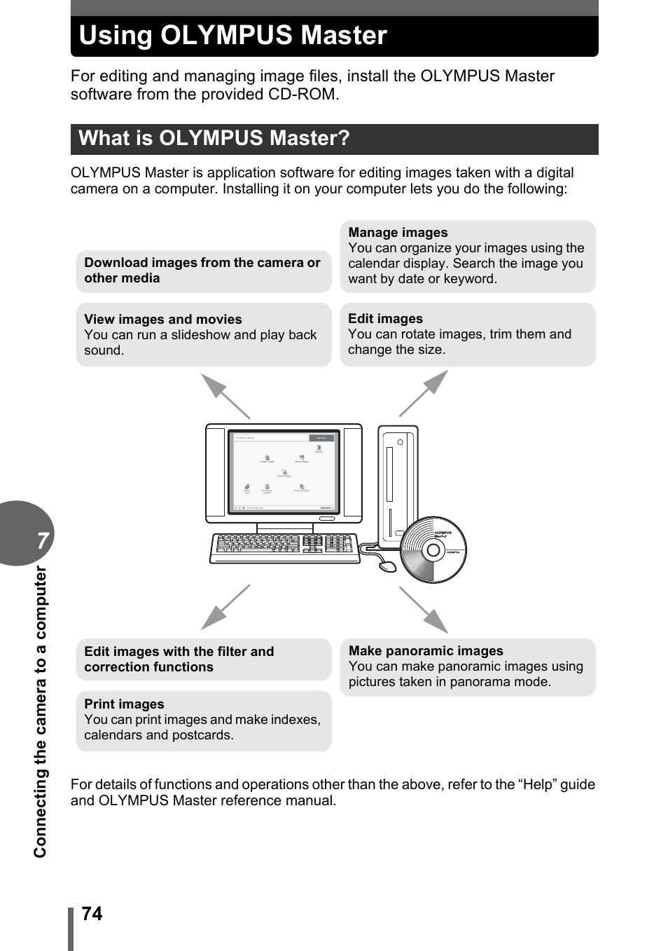 Using olympus master, What is olympus master | Olympus FE-110 User Manual | Page 74 / 110