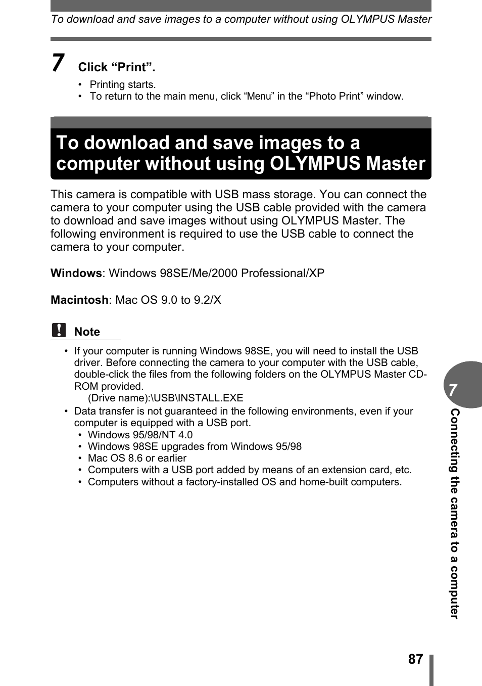 Olympus master | Olympus FE-110 User Manual | Page 87 / 110