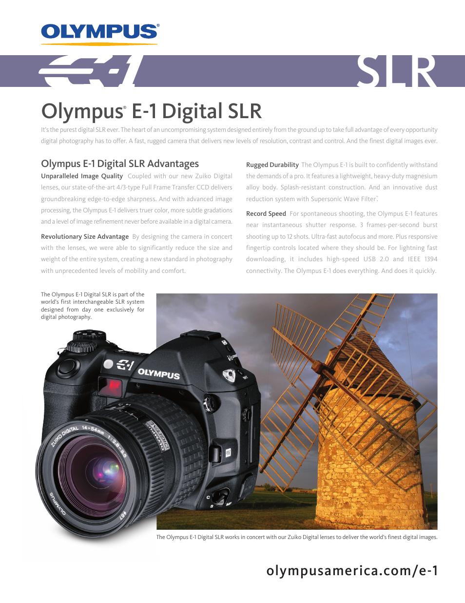 Olympus E-1 User Manual | 2 pages