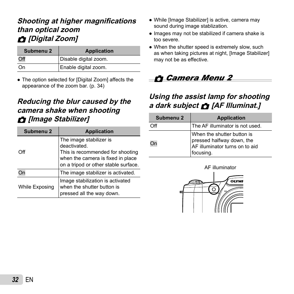 Z camera menu 2 | Olympus SZ-16 iHS User Manual | Page 32 / 86