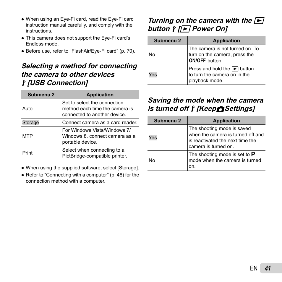 Turning on the camera with the | Olympus SZ-16 iHS User Manual | Page 41 / 86