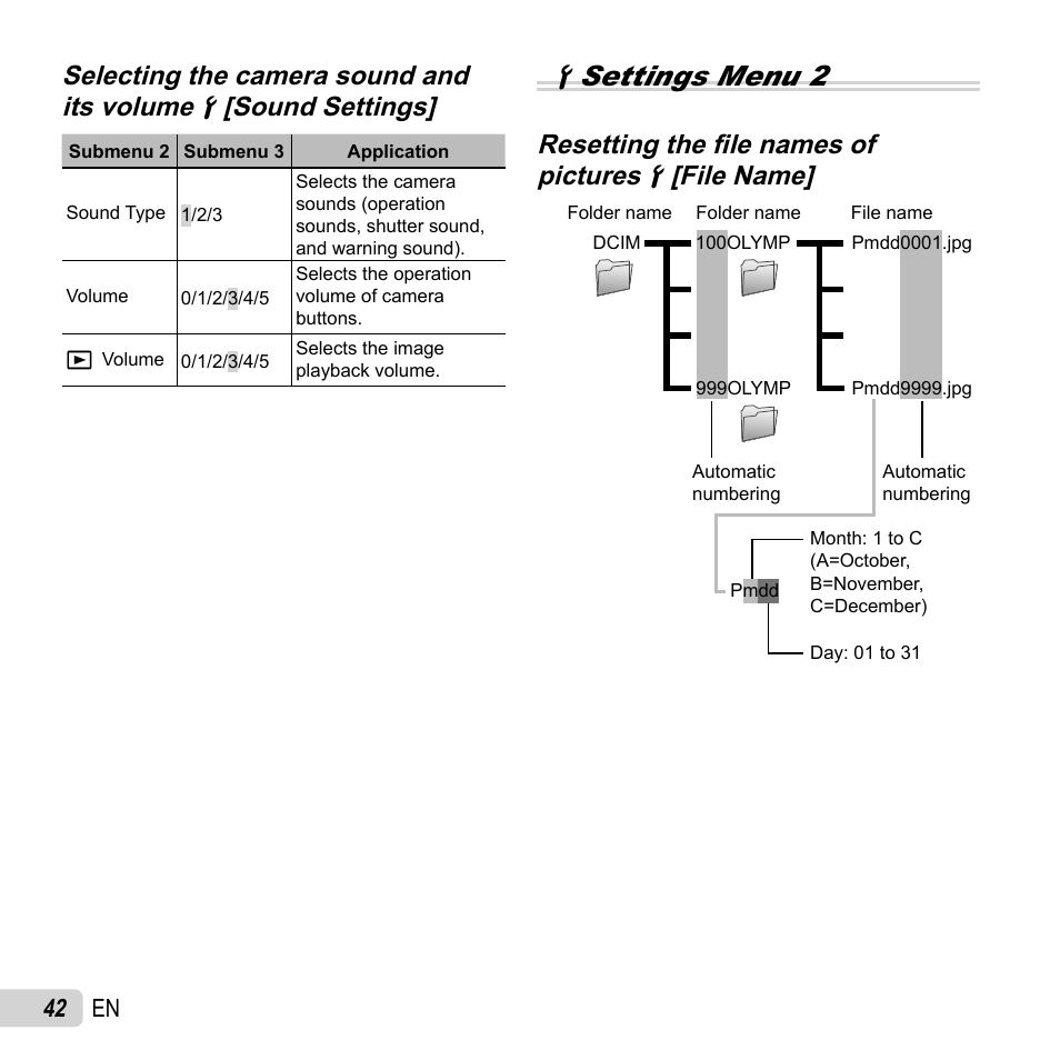 Dsettings menu 2 | Olympus SZ-16 iHS User Manual | Page 42 / 86