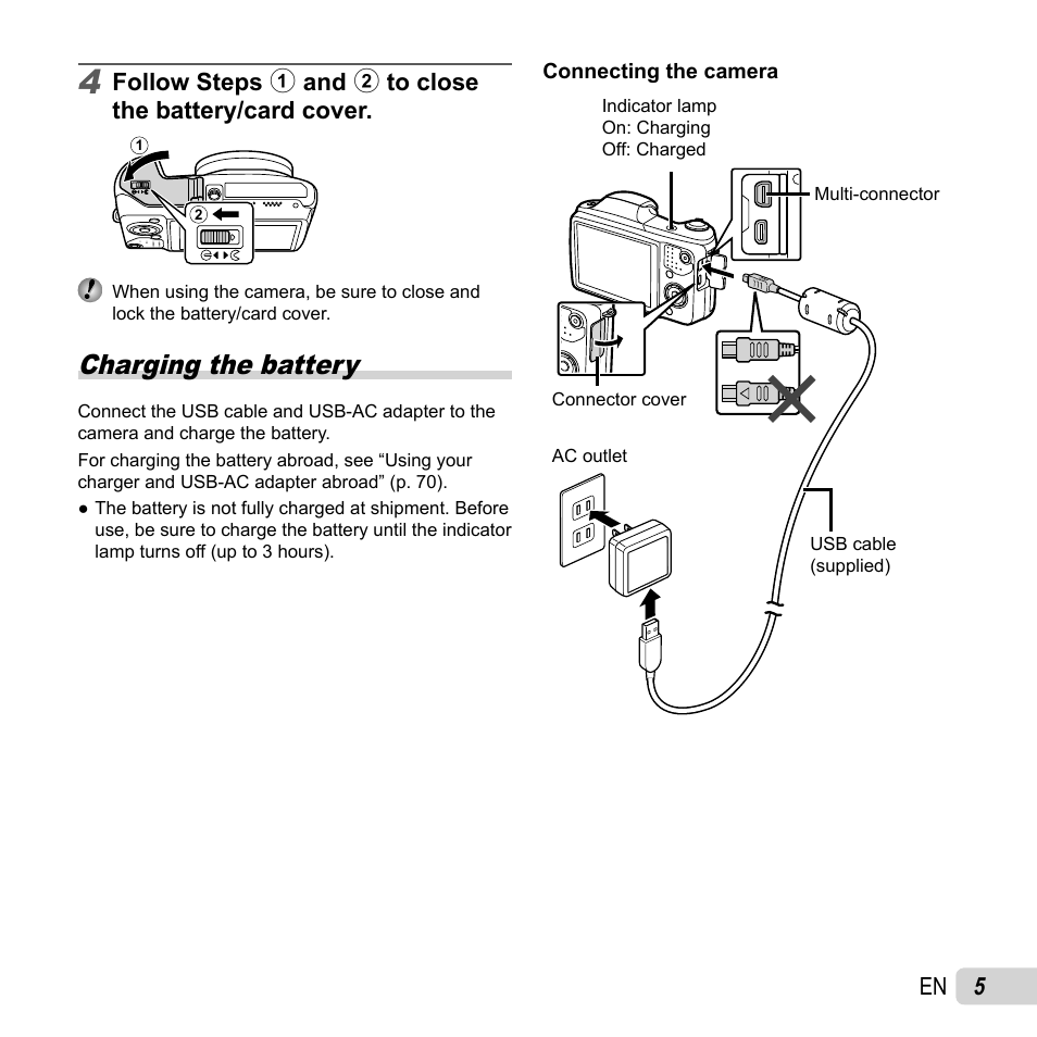 Charging the battery | Olympus SZ-16 iHS User Manual | Page 5 / 86