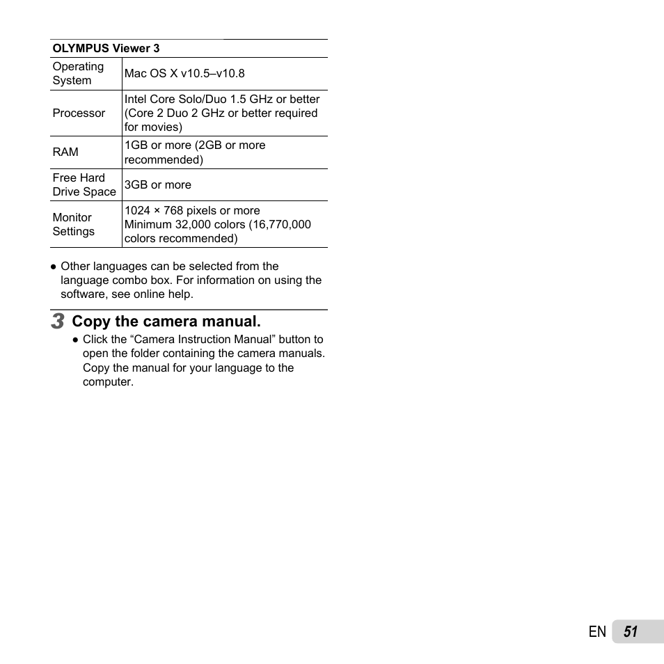 51 en, Copy the camera manual | Olympus SZ-16 iHS User Manual | Page 51 / 86