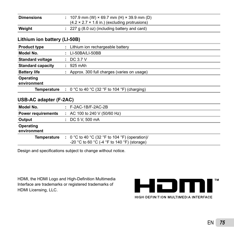 75 en | Olympus SZ-16 iHS User Manual | Page 75 / 86
