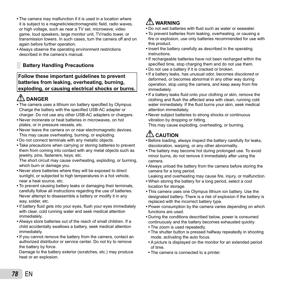 78 en | Olympus SZ-16 iHS User Manual | Page 78 / 86