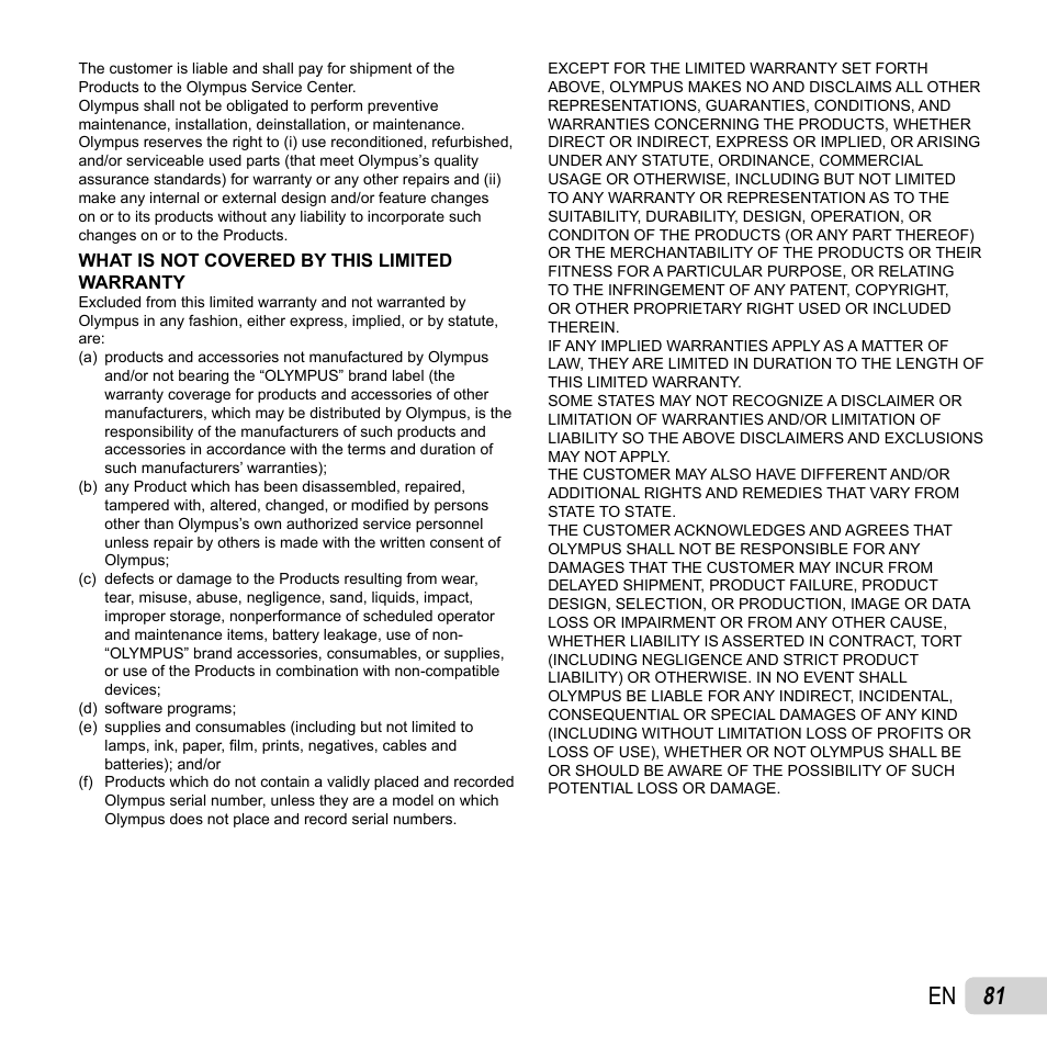 81 en | Olympus SZ-16 iHS User Manual | Page 81 / 86