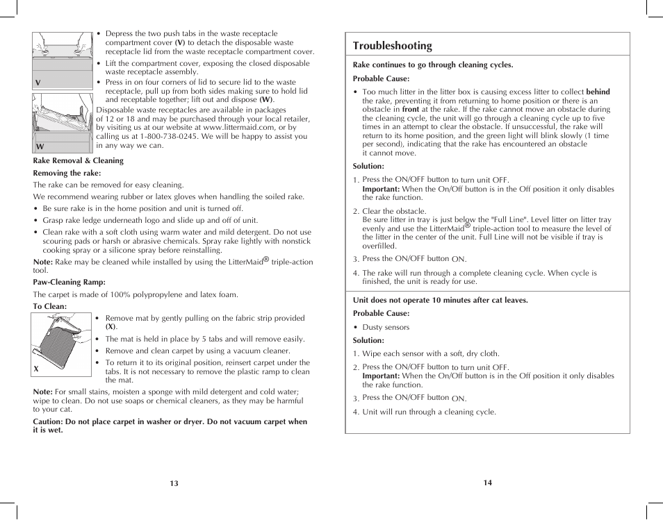 Troubleshooting | Applica LitterMaid LME9000MB User Manual | Page 8 / 11