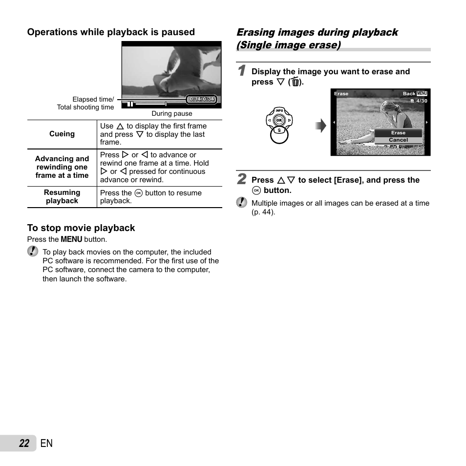 22 en, Operations while playback is paused | Olympus Tough TG-1 iHS User Manual | Page 22 / 89