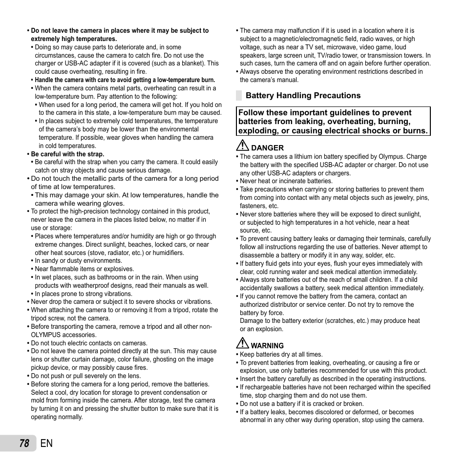 78 en | Olympus Tough TG-1 iHS User Manual | Page 78 / 89