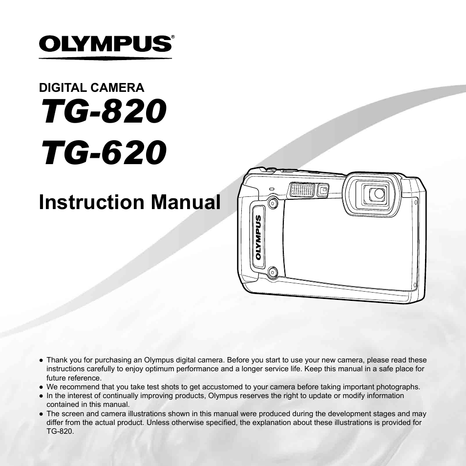 Olympus Tough TG-620 iHS User Manual | 83 pages