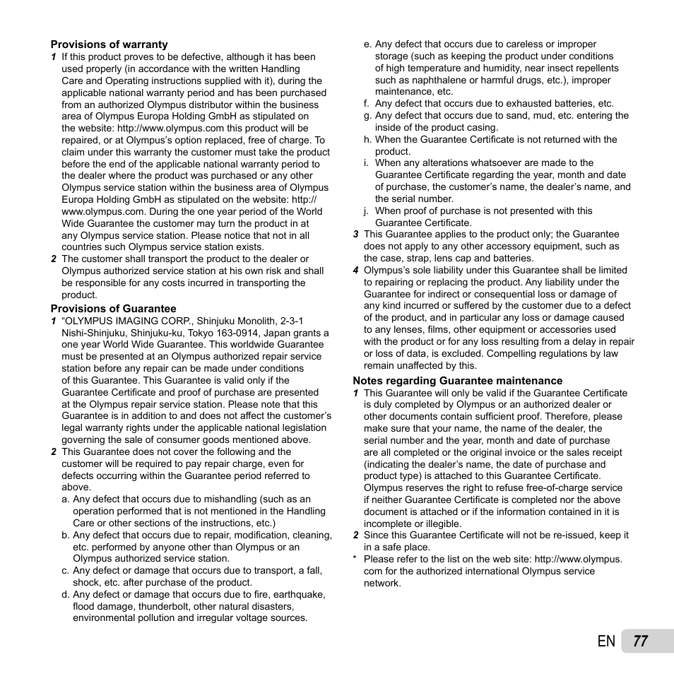77 en | Olympus Tough TG-620 iHS User Manual | Page 77 / 83