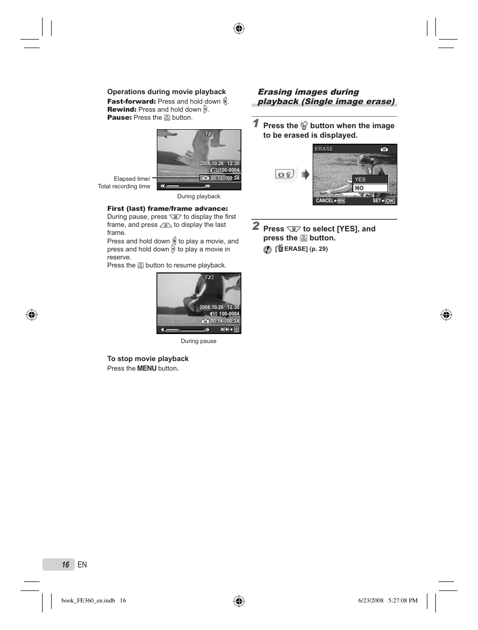 16 en | Olympus FE-360 User Manual | Page 16 / 62