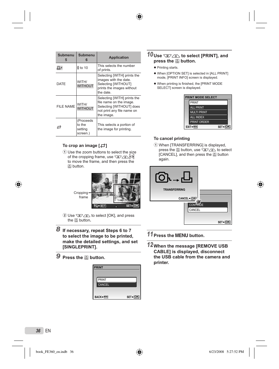 36 en | Olympus FE-360 User Manual | Page 36 / 62