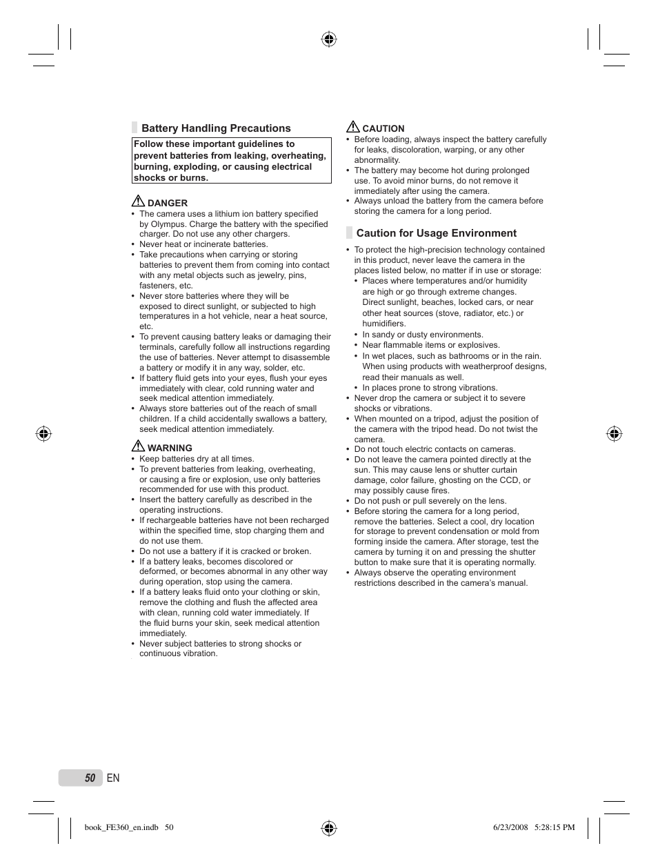 50 en | Olympus FE-360 User Manual | Page 50 / 62