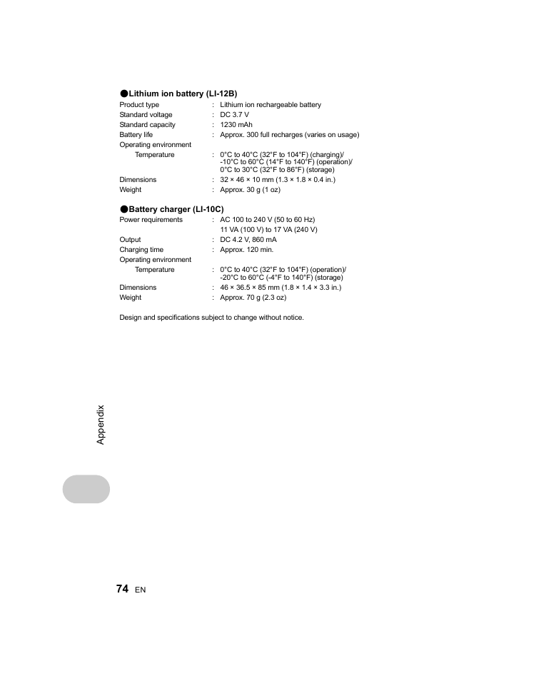 Olympus Stylus 1000 User Manual | Page 74 / 80